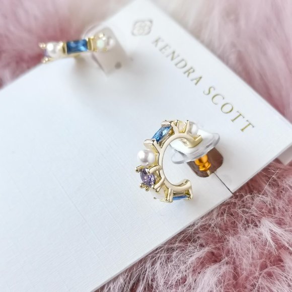 Kendra Scott Gold Madelyn Multi Mix Huggie Earrings - Picture 2 of 3